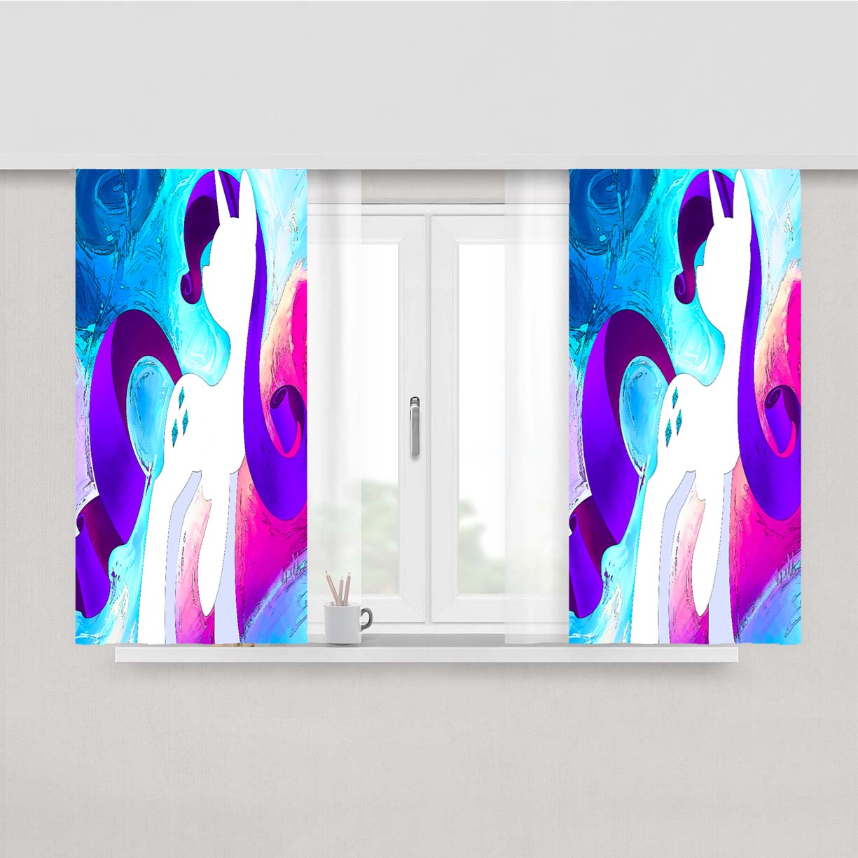 Rarity Little Pony Peach Skin Window Curtains