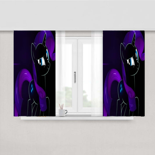 Rarity Little Pony Black Peach Skin Window Curtains