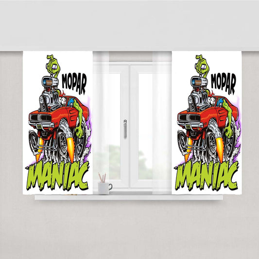 Rat Fink Mopar Mania Peach Skin Window Curtains