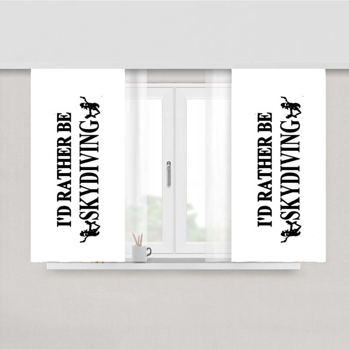 Rather Be Skydiving Peach Skin Window Curtains