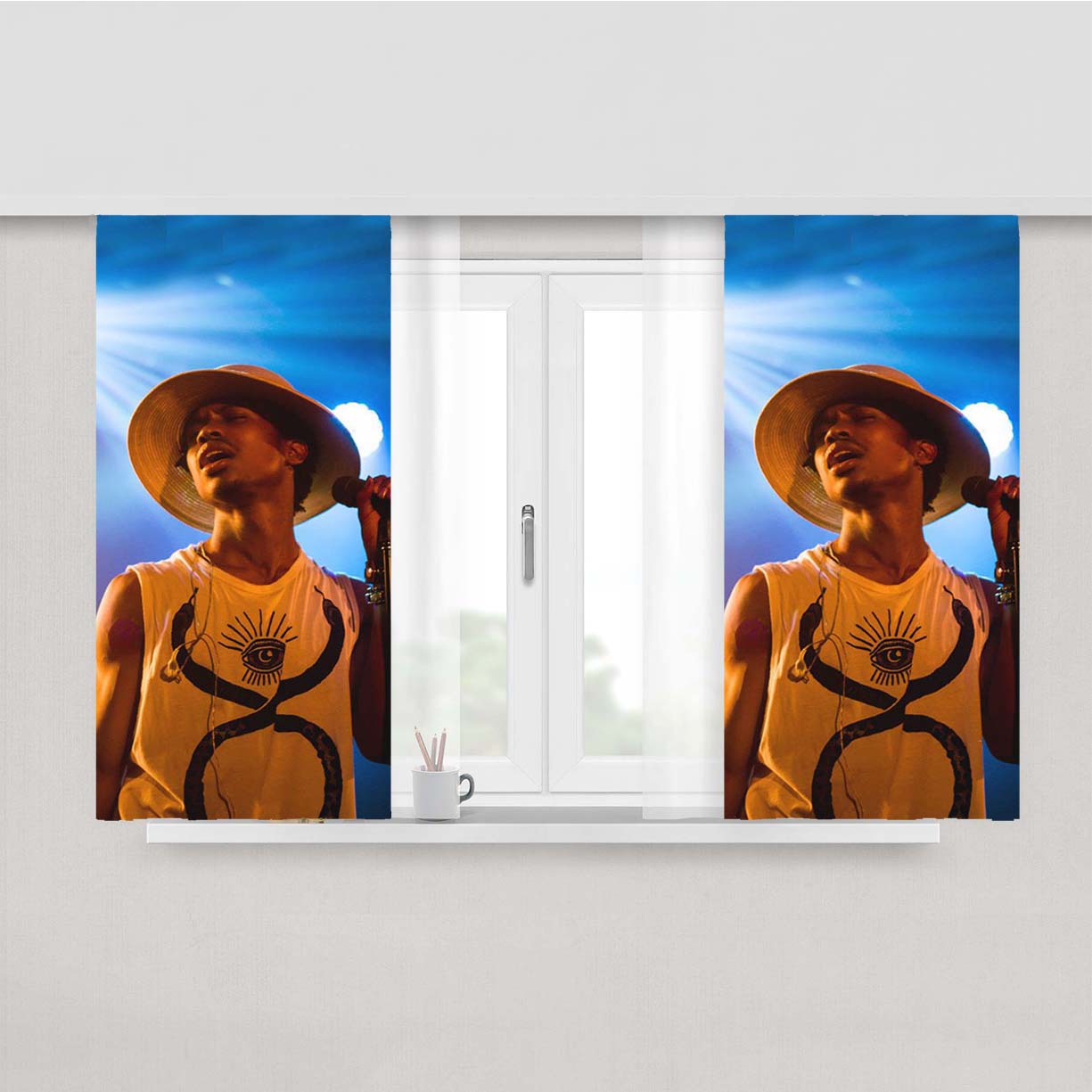 Raury Concert Peach Skin Window Curtains
