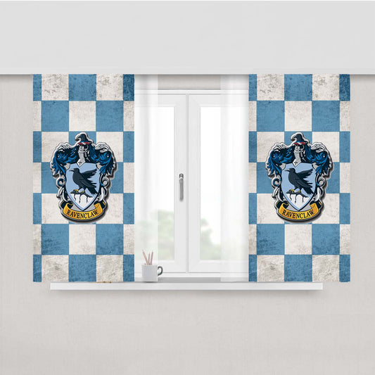 Ravenclaw School Crest Peach Skin Window Curtains