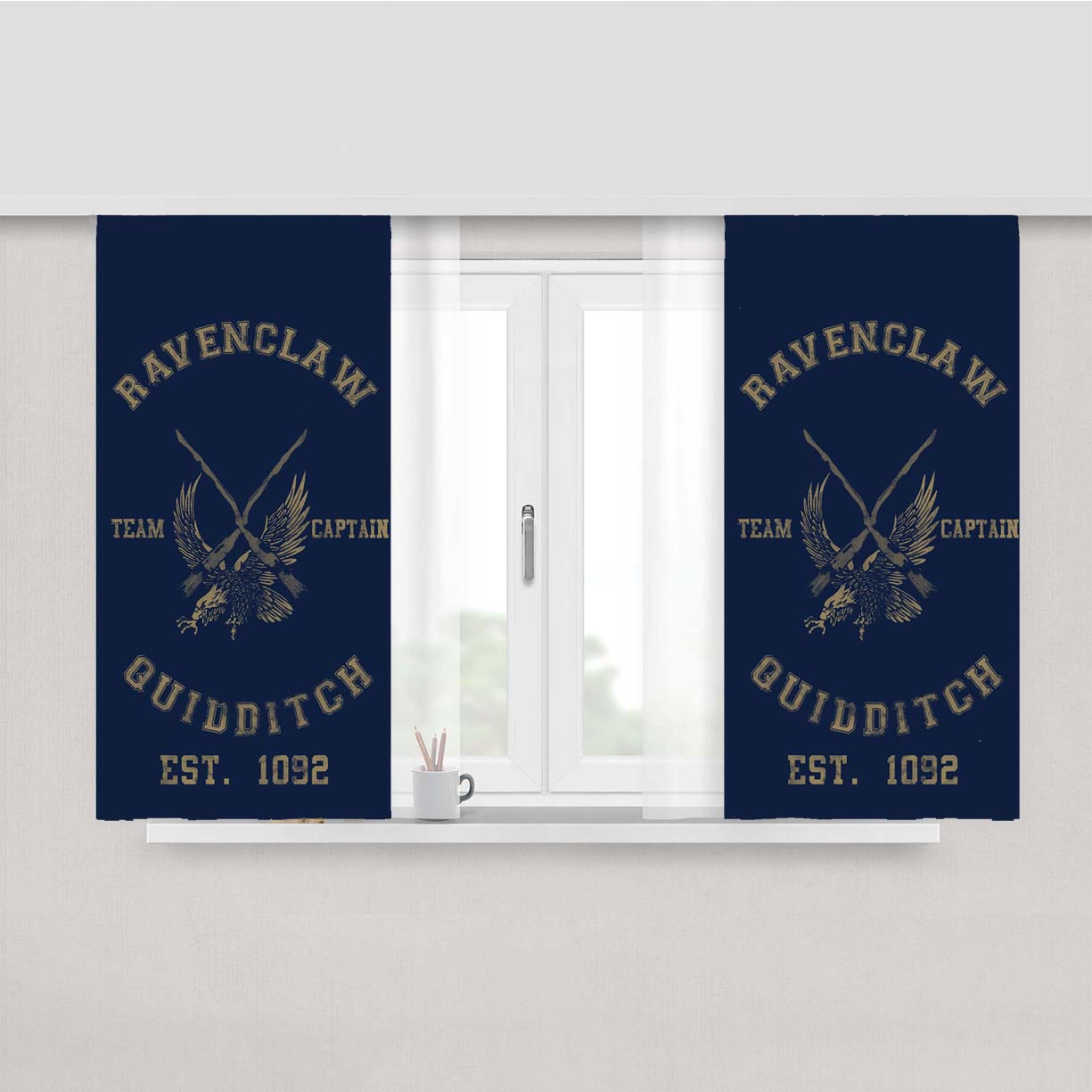Ravenclaw Team Captain Quidditch Peach Skin Window Curtains