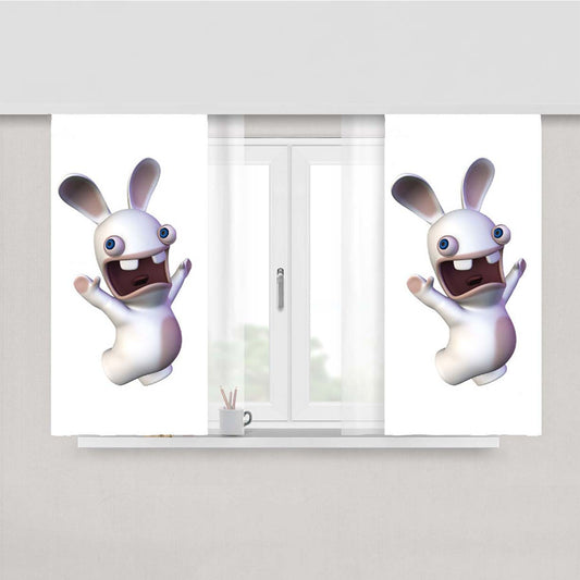Rayman Raving Rabbids White Peach Skin Window Curtains