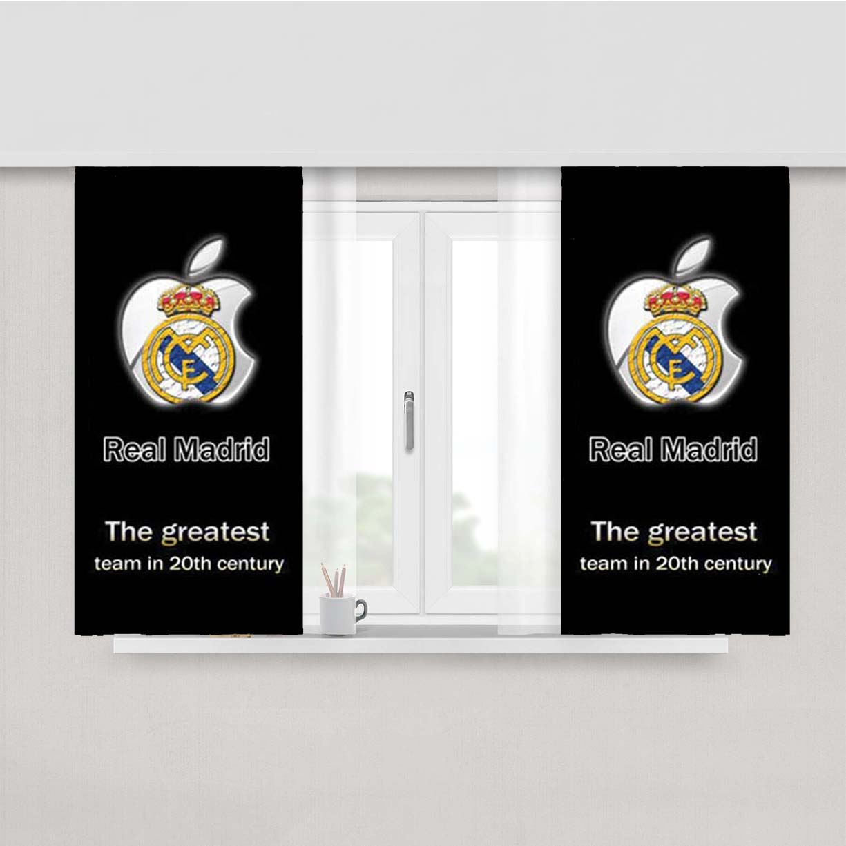 Real Madrid Apple Peach Skin Window Curtains