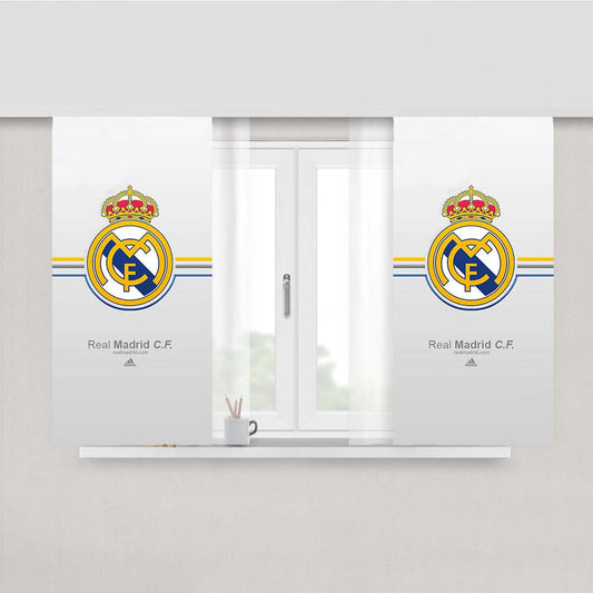 Real Madrid Fc Stripe Logo Peach Skin Window Curtains