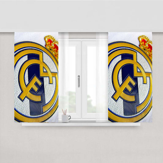 Real Madrid Logo Peach Skin Window Curtains