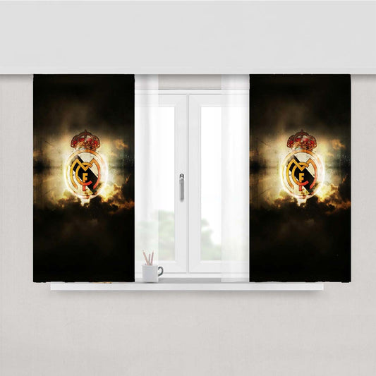 Real Madrid Sky Black Peach Skin Window Curtains