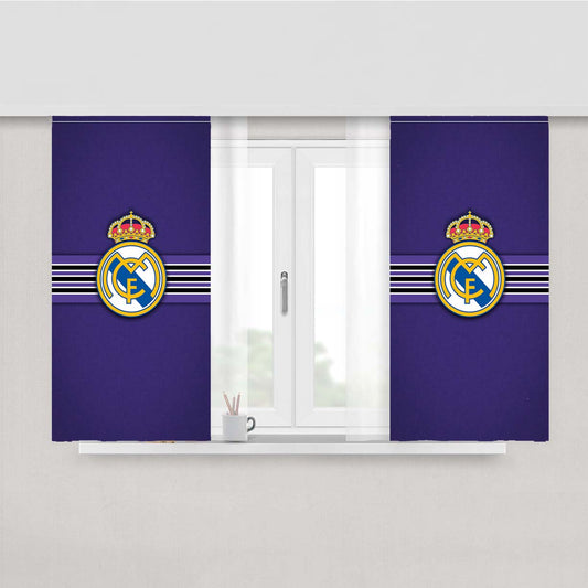 Real Madrid Vintage Stripe Peach Skin Window Curtains