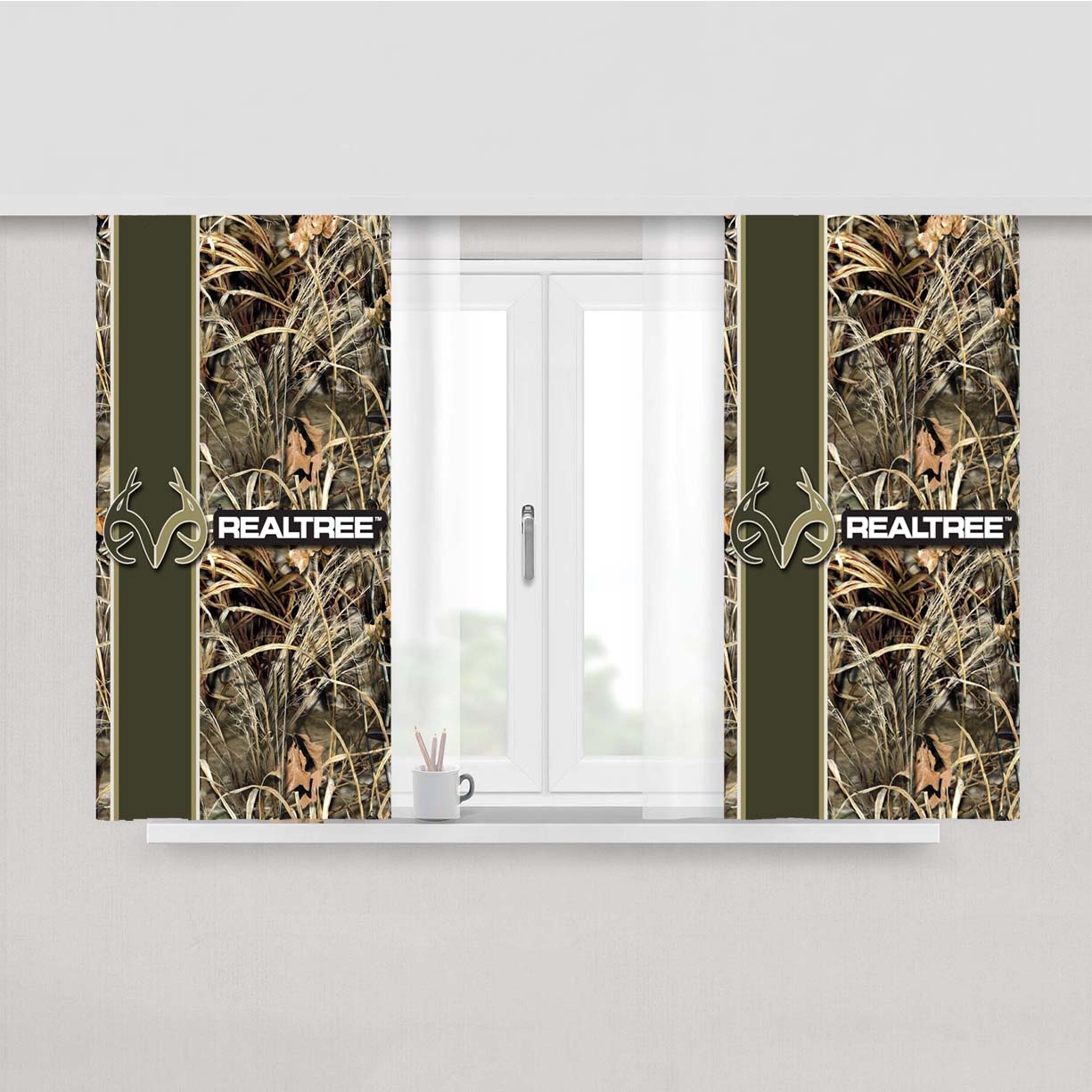 Realtree Ap Camo Hunting Peach Skin Window Curtains