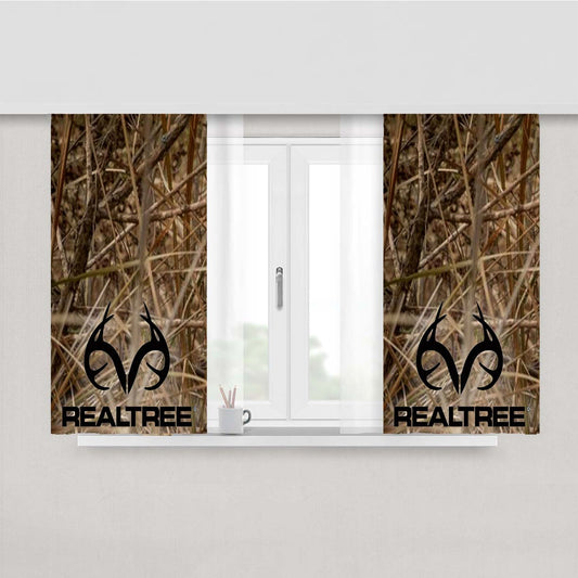 Realtree Camouflage Fabric Peach Skin Window Curtains