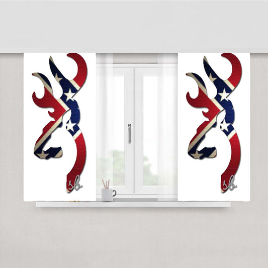 Rebel Browning Logo Peach Skin Window Curtains