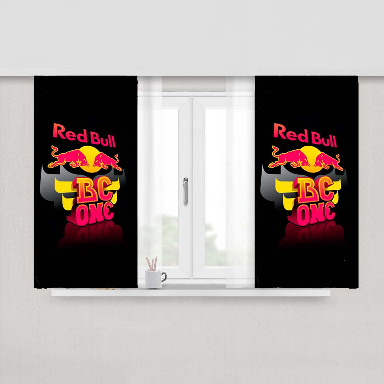 Red Bull Bc One Peach Skin Window Curtains
