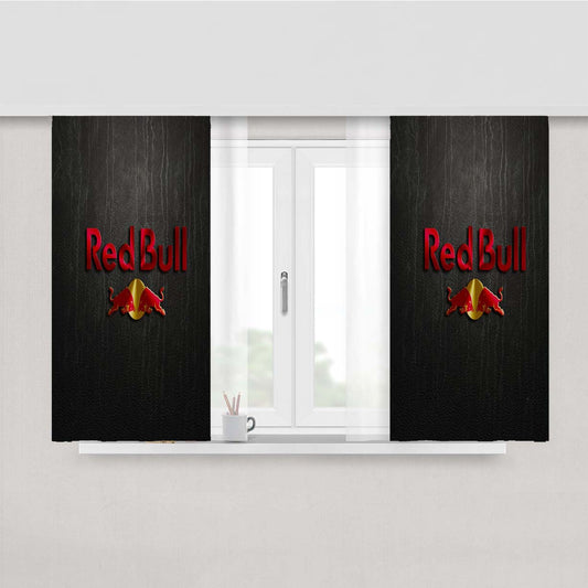 Red Bull Leather Peach Skin Window Curtains