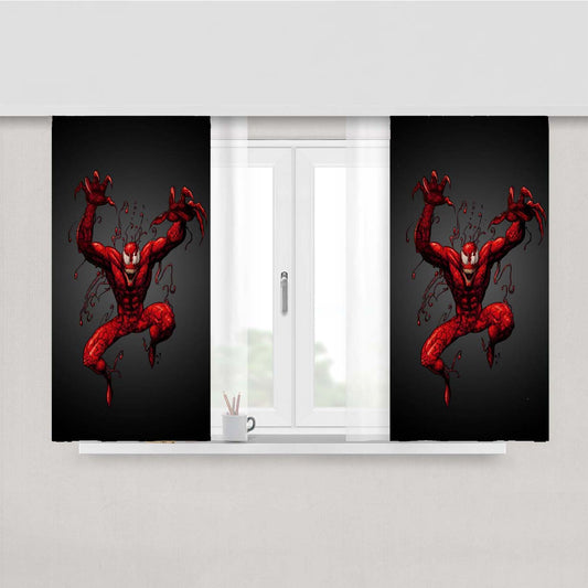 Red Carnage Villain Peach Skin Window Curtains