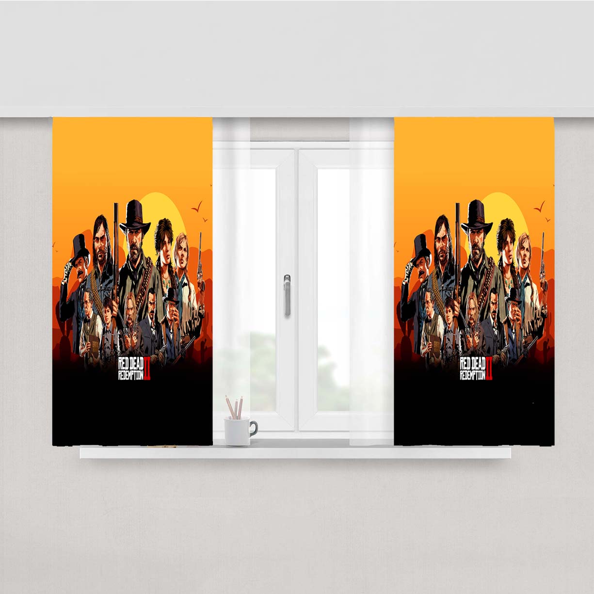 Red Dead Redemption Ii Characters Peach Skin Window Curtains