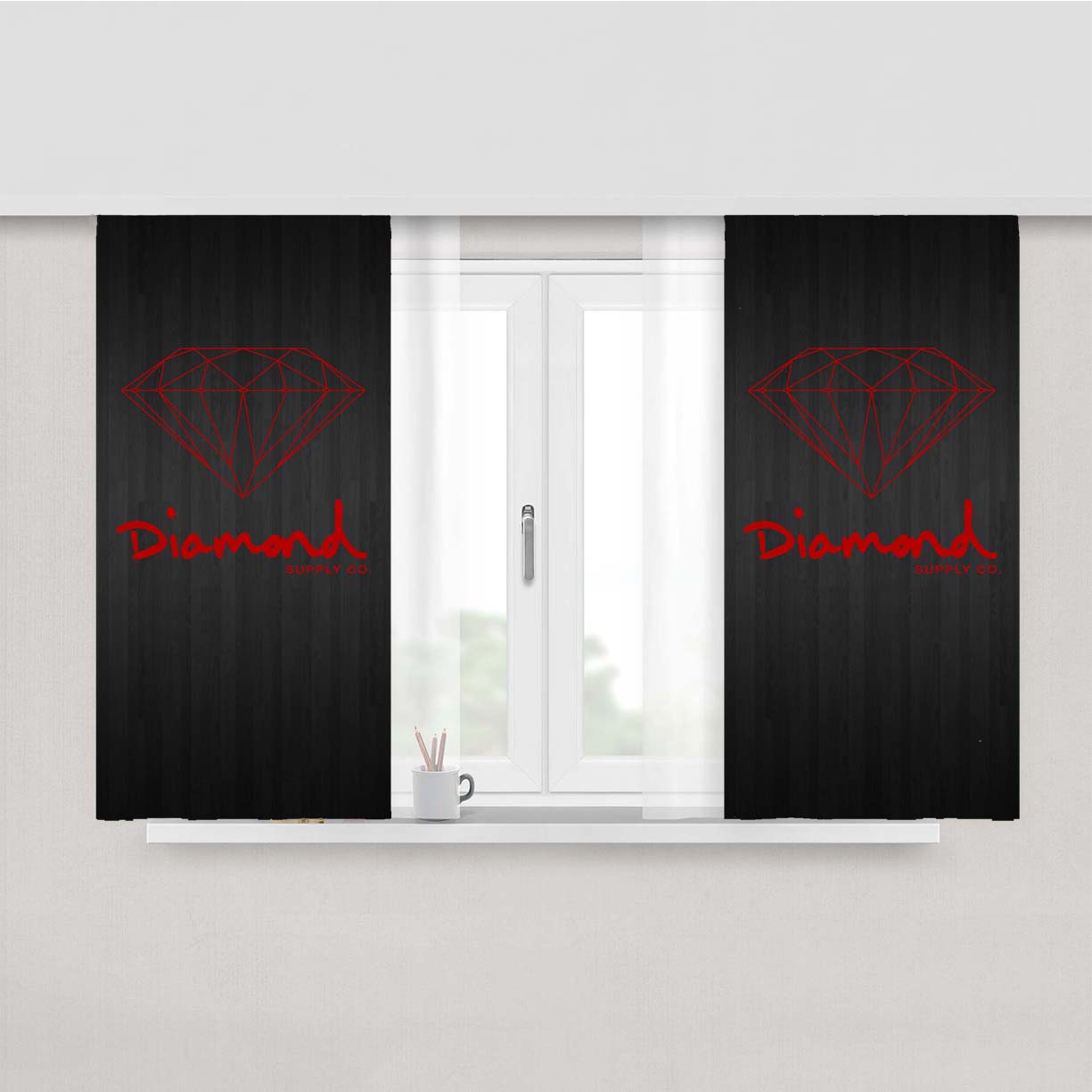 Red Diamond Supply Co Dark Wood Peach Skin Window Curtains