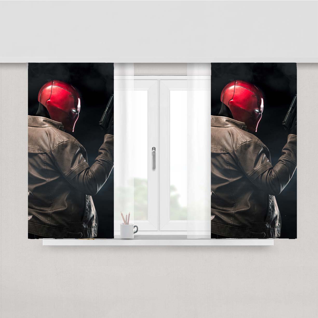 Red Hood Peach Skin Window Curtains