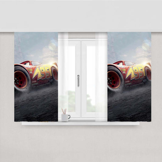 Red Lightning Mcqueen Peach Skin Window Curtains