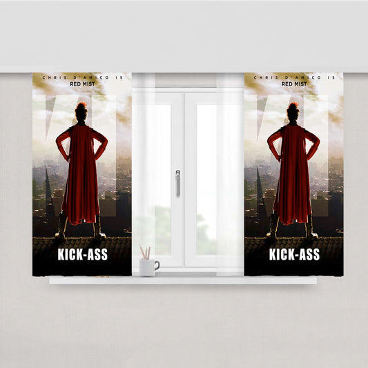 Red Mist Kick Ass Peach Skin Window Curtains