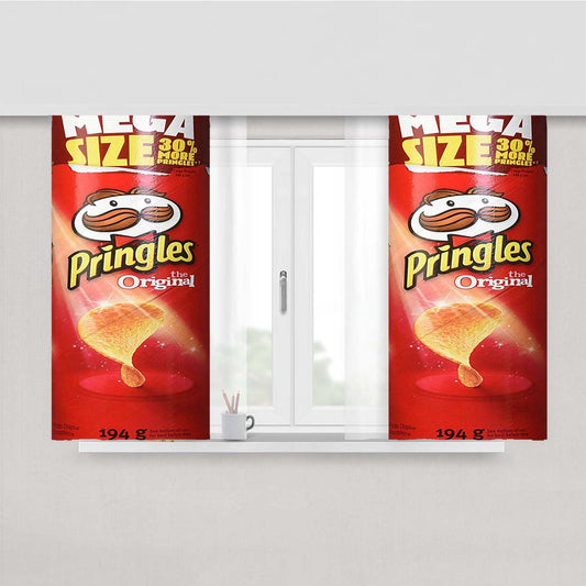 Red Pringles Original Potato Peach Skin Window Curtains