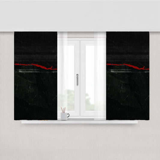 Red Rural Alberta Peach Skin Window Curtains
