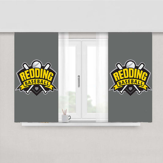 Redding Baseball Logo Gray Peach Skin Window Curtains