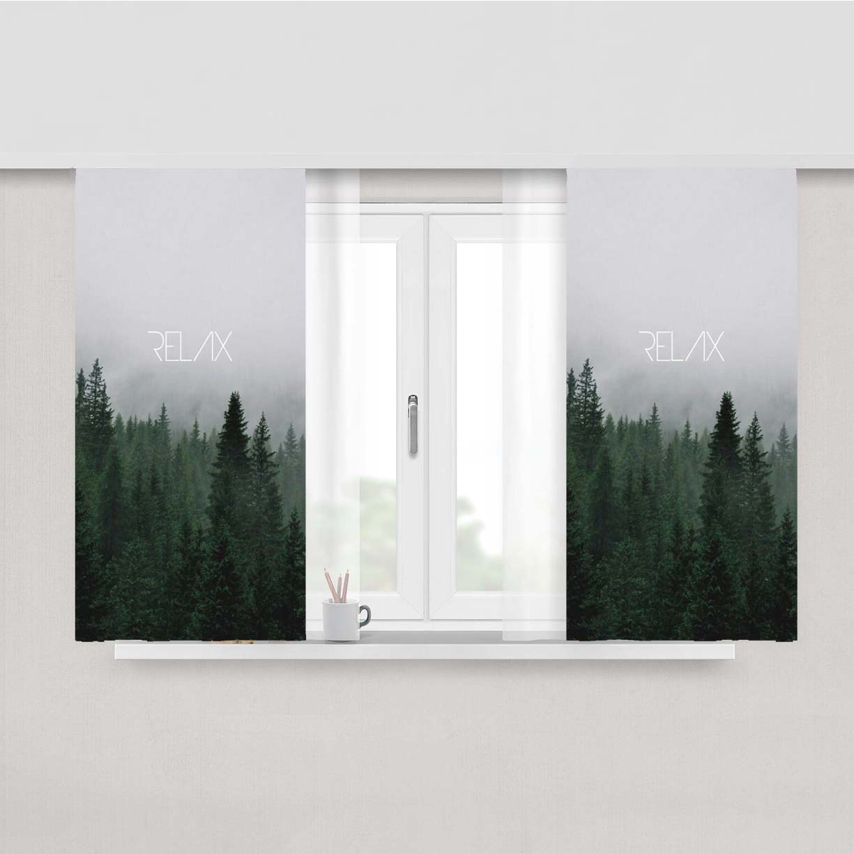 Relax Green Peach Skin Window Curtains