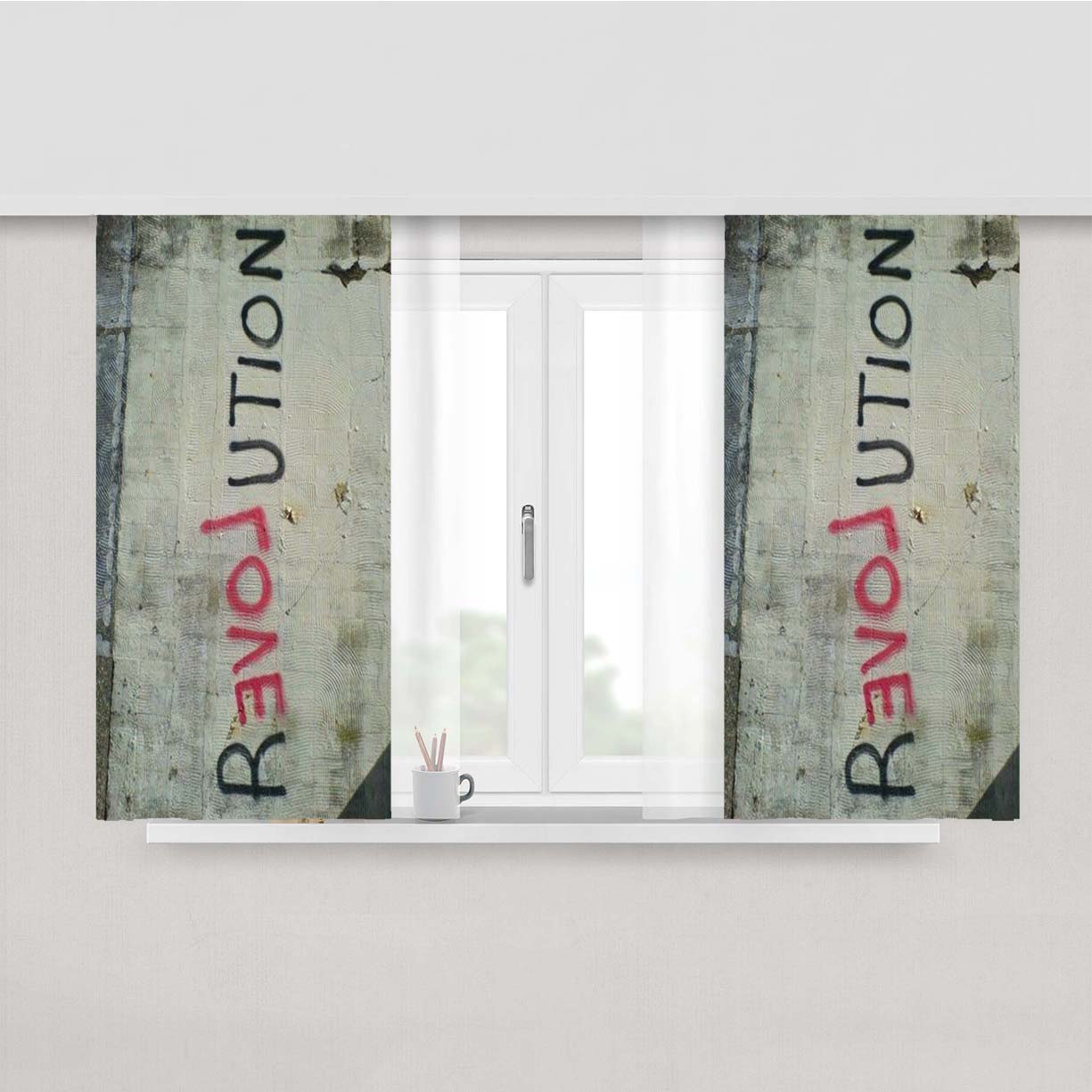 Reloveution Art Peach Skin Window Curtains