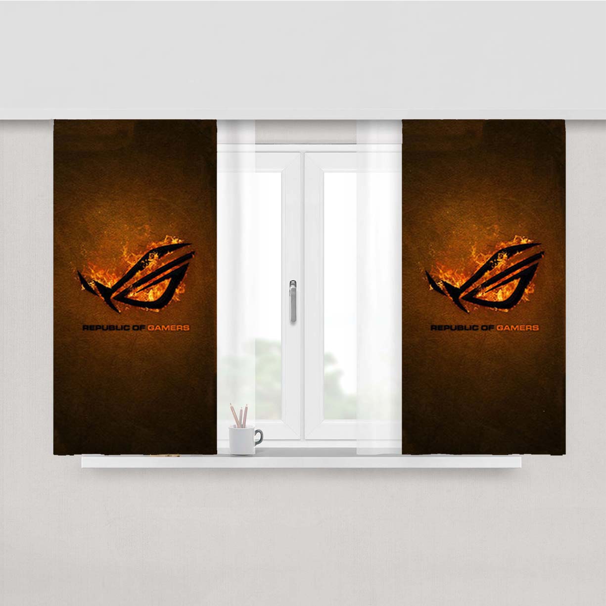 Republic Of Gamers Log Rog Peach Skin Window Curtains