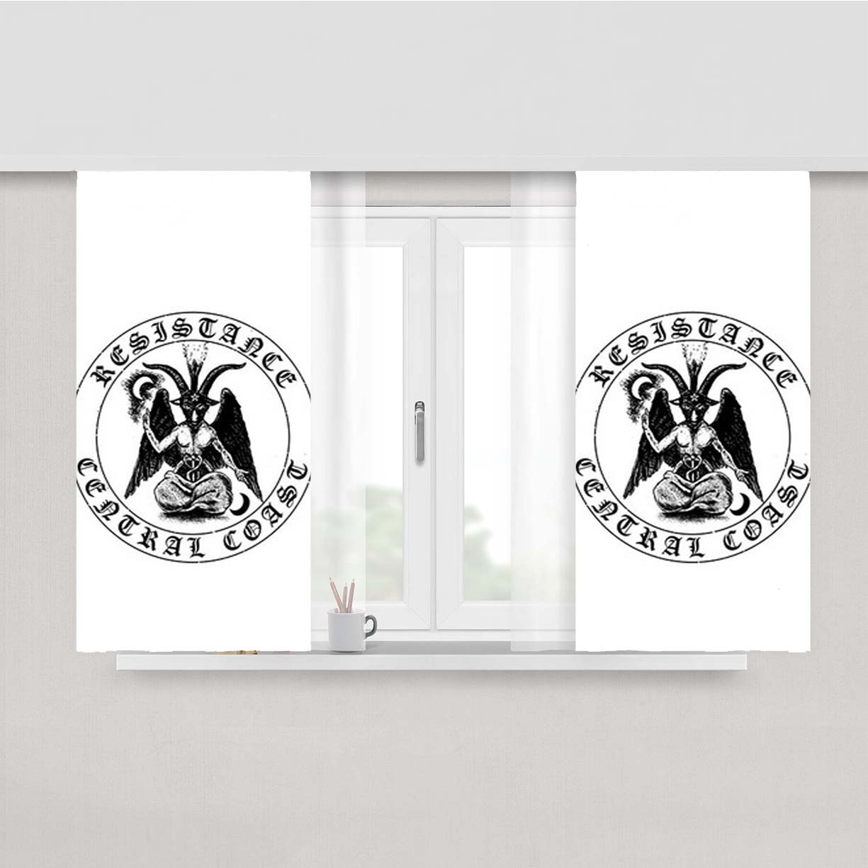 Resistance Central Coast Logo Peach Skin Window Curtains