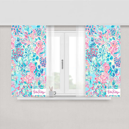 Resort Escape Lilly Pulitzer Peach Skin Window Curtains