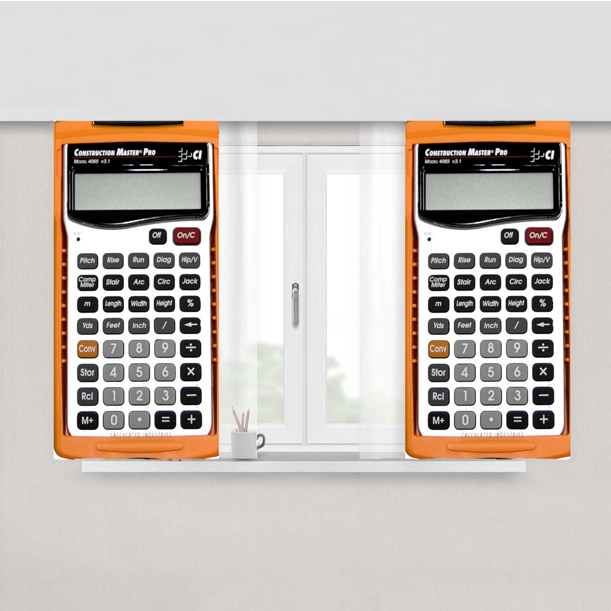 Retro Calculator Peach Skin Window Curtains