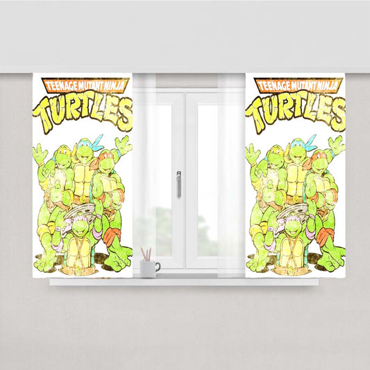 Retro Teenage Mutant Ninja Turtles Peach Skin Window Curtains