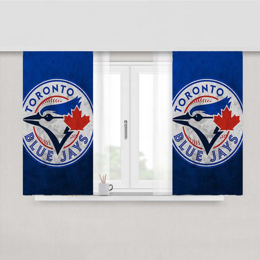 Retro Toronto Blue Jays Peach Skin Window Curtains