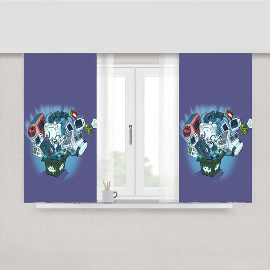 Retroarch Game Machine Peach Skin Window Curtains