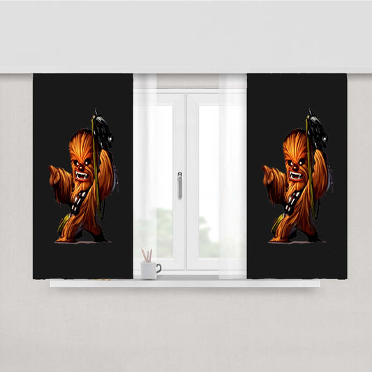 Return Of The Jedi Sci Fi The Force Chewbacca Peach Skin Window Curtains