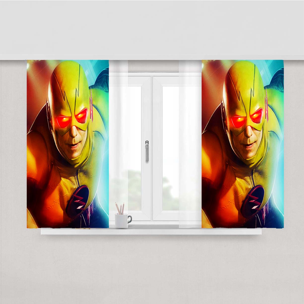 Reverse Flash Peach Skin Window Curtains