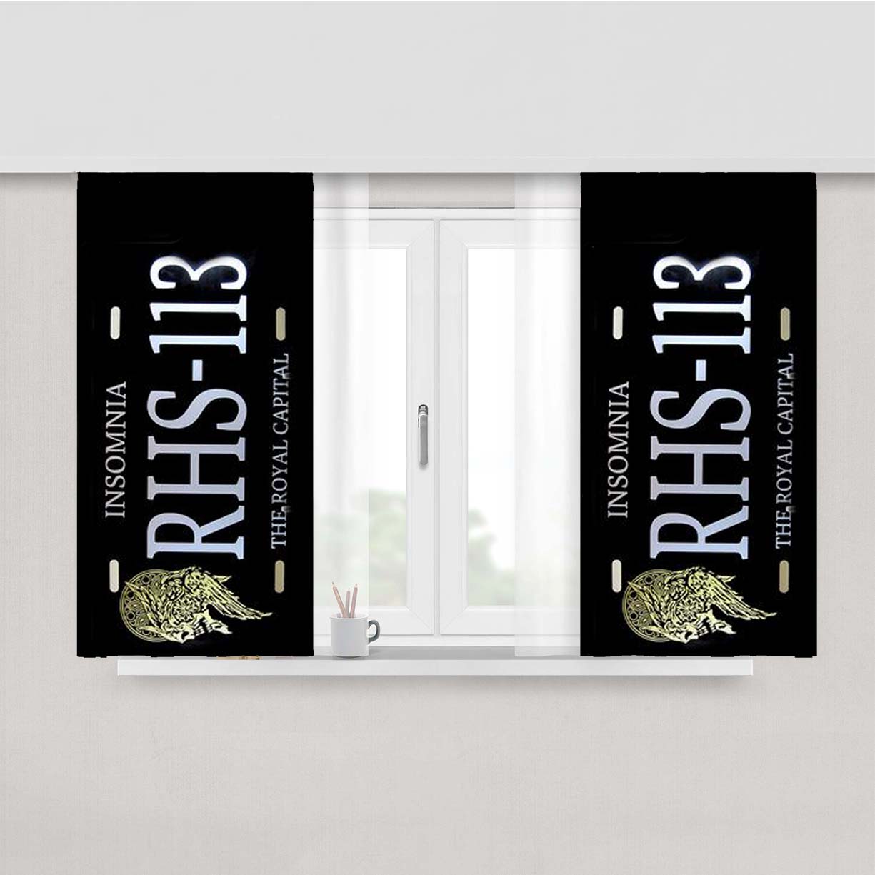 Rhs 113 Regalia License Plate Peach Skin Window Curtains
