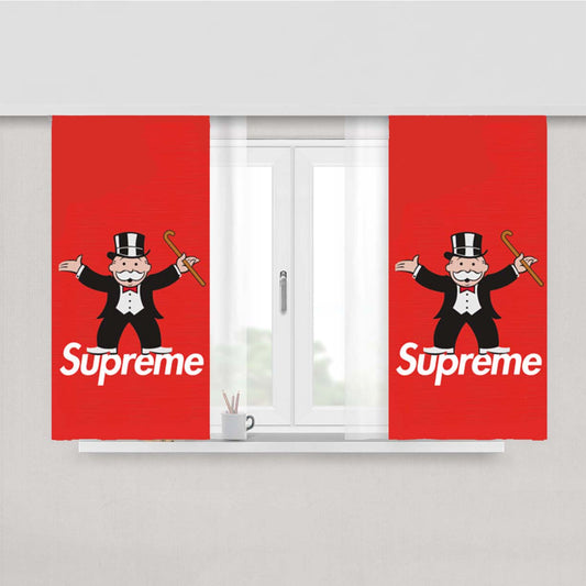 Rich Uncle Pennybags Art Peach Skin Window Curtains