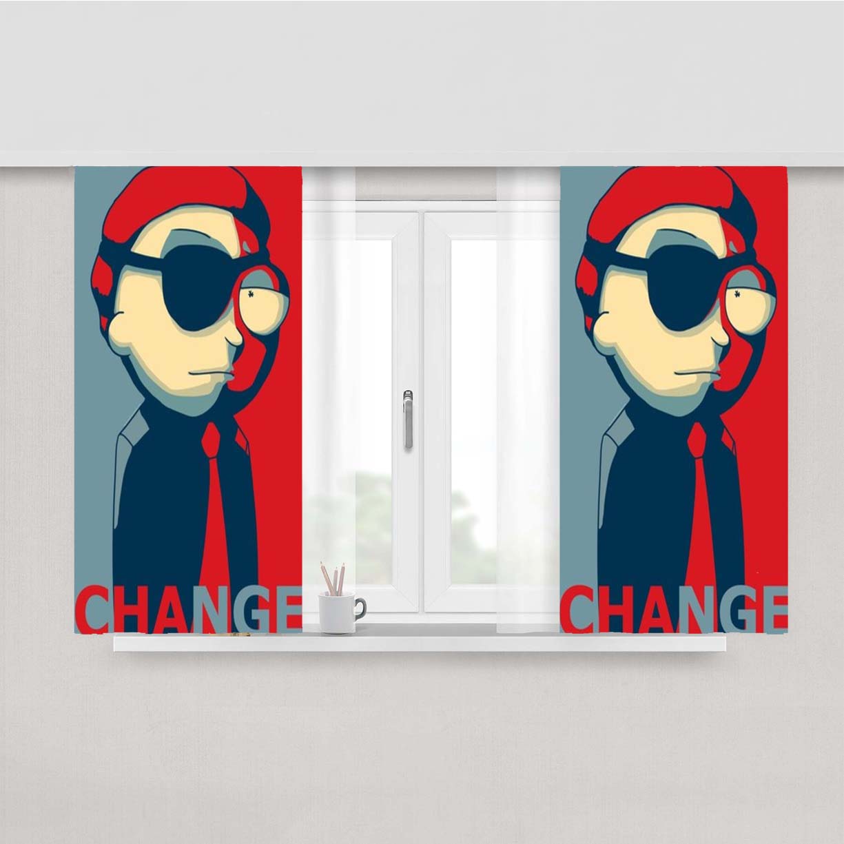 Rick And Morty Evil Morty Peach Skin Window Curtains