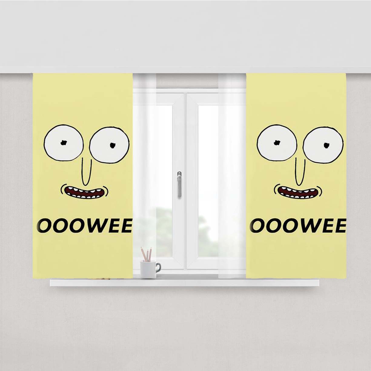 Rick And Morty Mr Poopy Butt Hole Peach Skin Window Curtains
