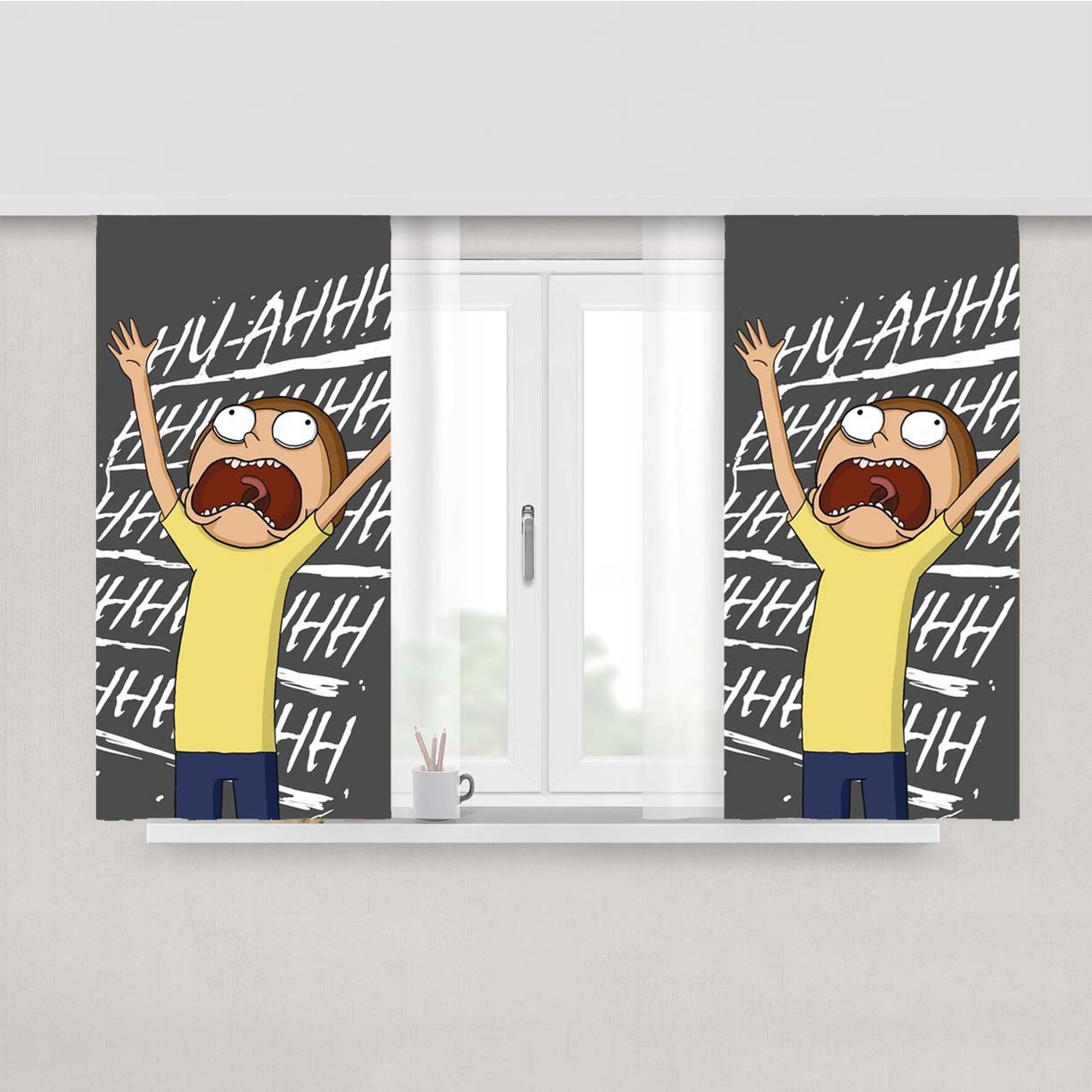 Rick And Morty Quotes Peach Skin Window Curtains