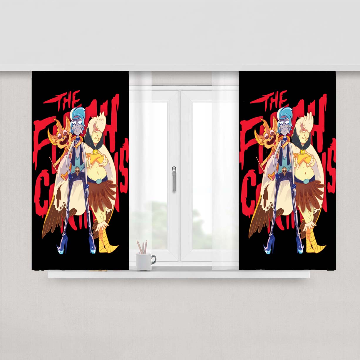 Rick And Morty The Flesh Curtains Peach Skin Window Curtains