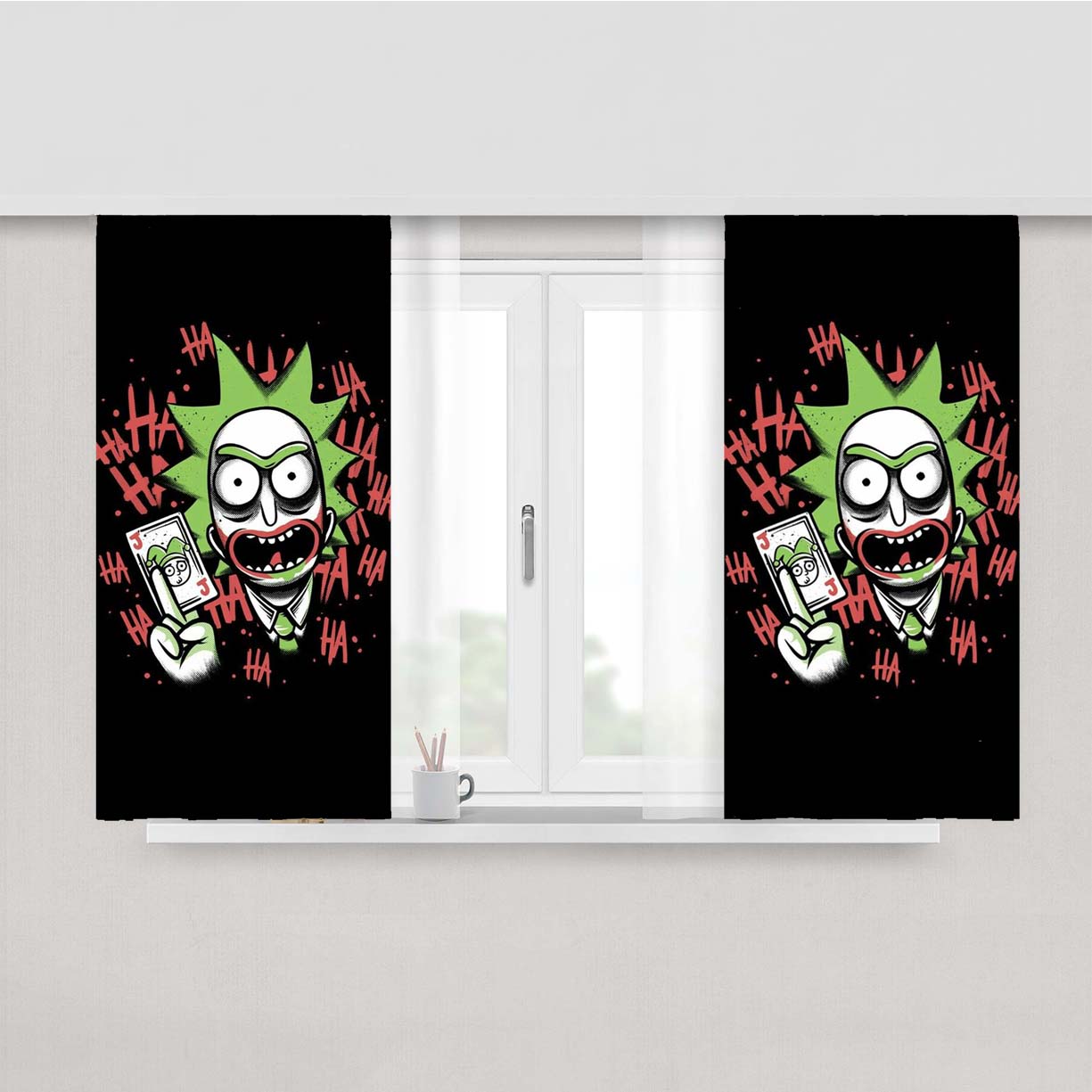Rick And Morty The Joker Peach Skin Window Curtains