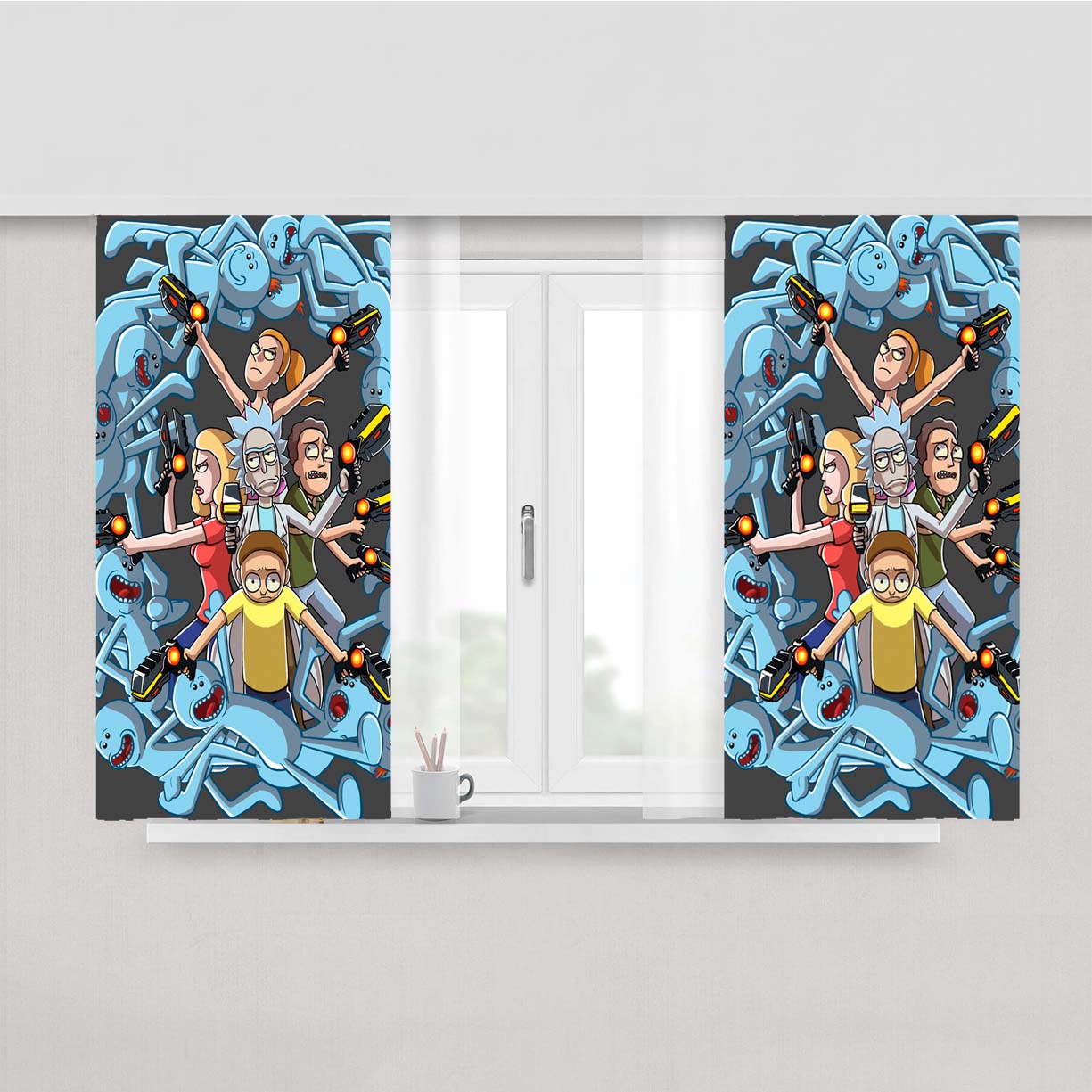 Rick E Morty Frases Peach Skin Window Curtains