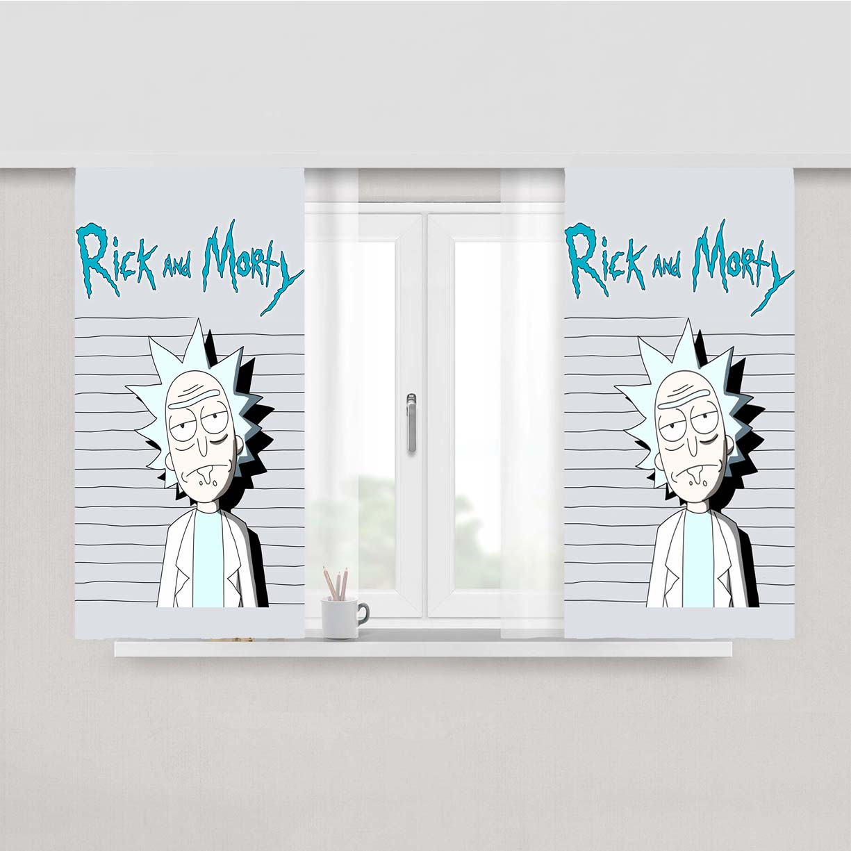 Rick In Jail Peach Skin Window Curtains