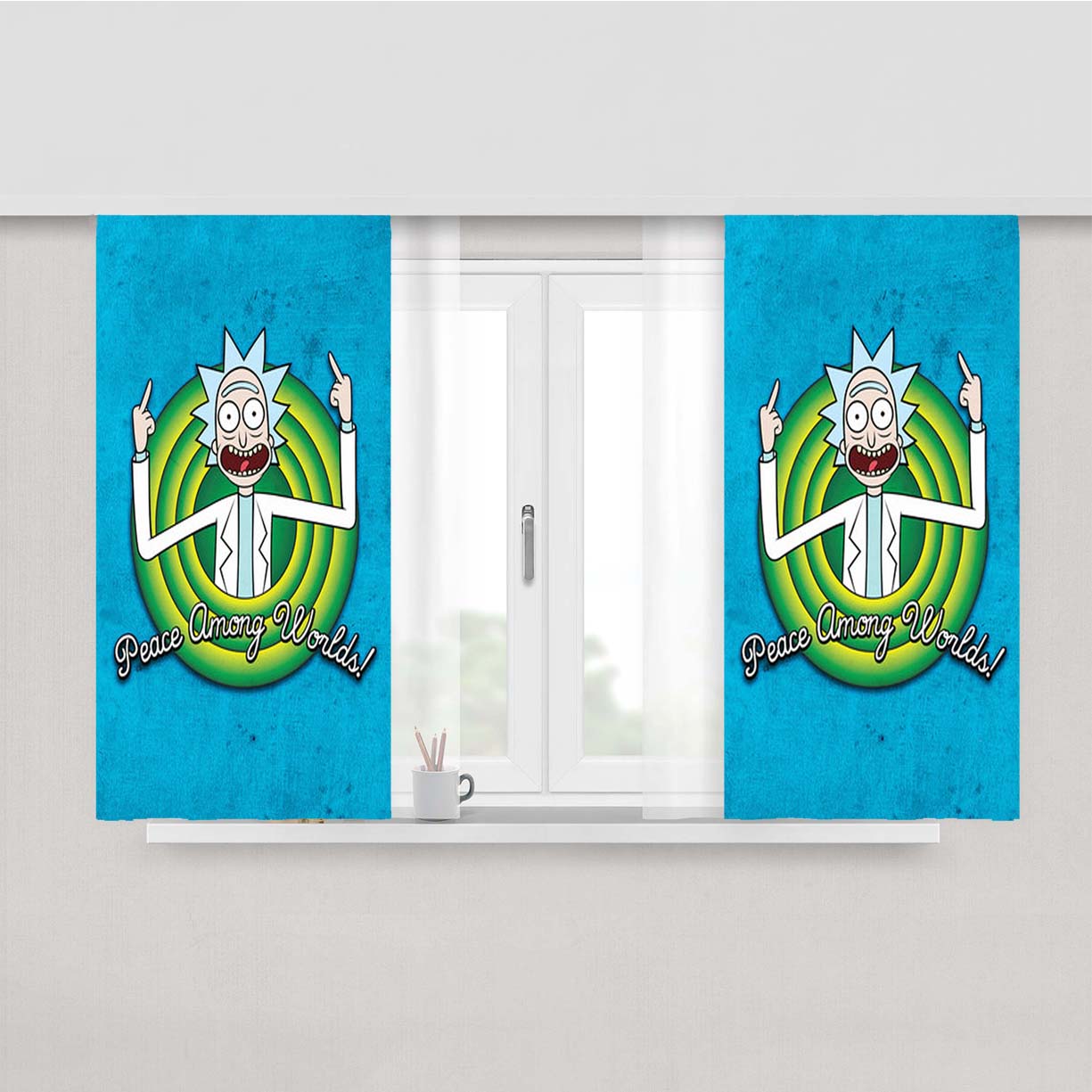 Rick Peace Among Worlds Peach Skin Window Curtains
