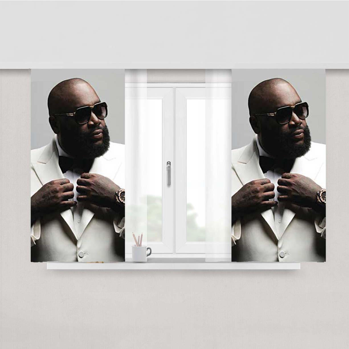 Rick Ross Suit Peach Skin Window Curtains