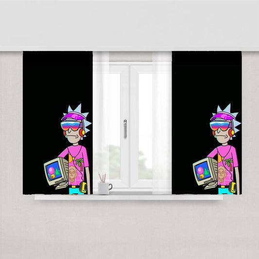 Ricky Sanchez Retro Peach Skin Window Curtains